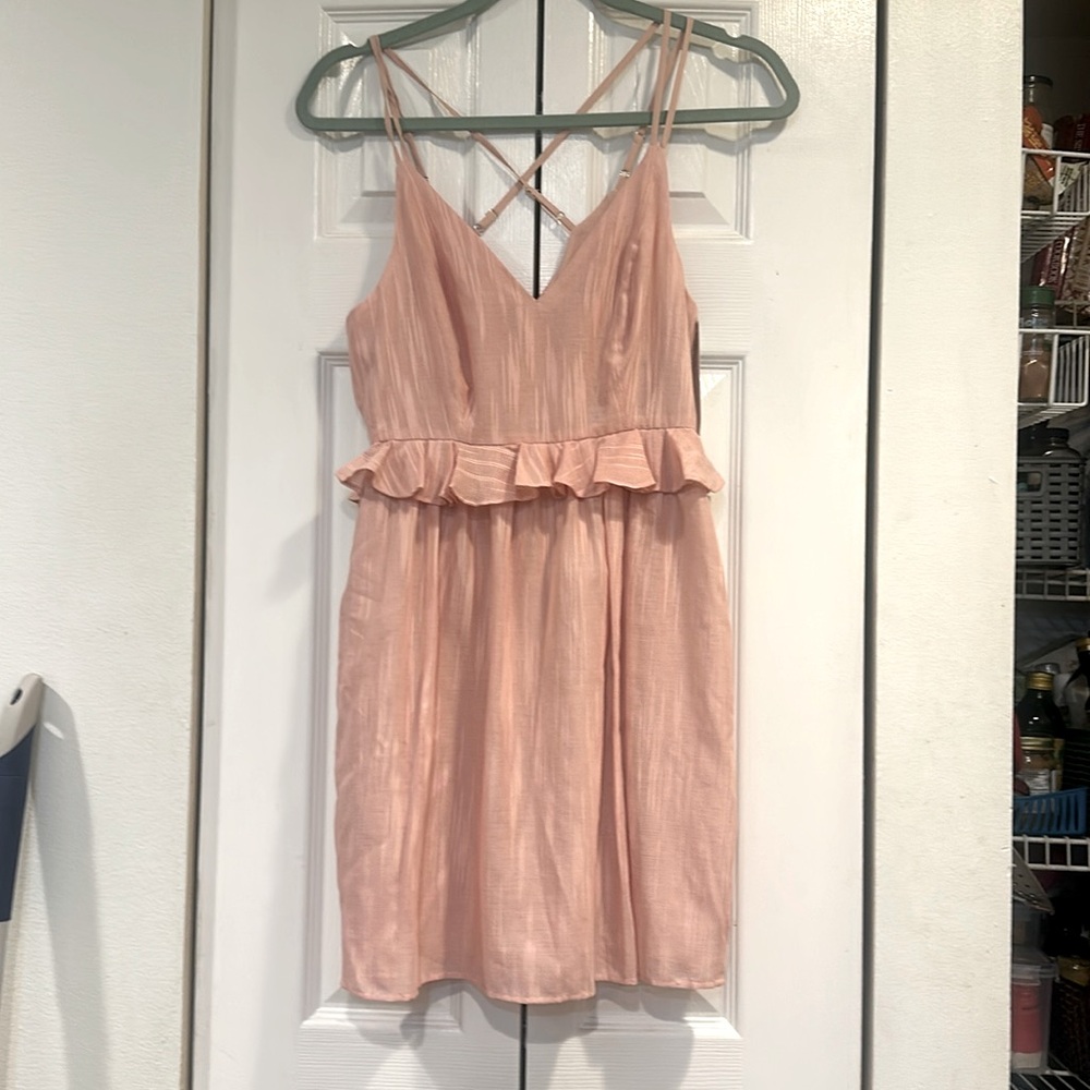 BCBG cotton straps and peplum dress